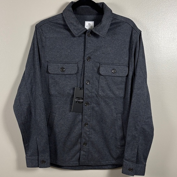 7 Diamonds Men’s Medium Button-Front Dark Charcoal Shirt Jacket
